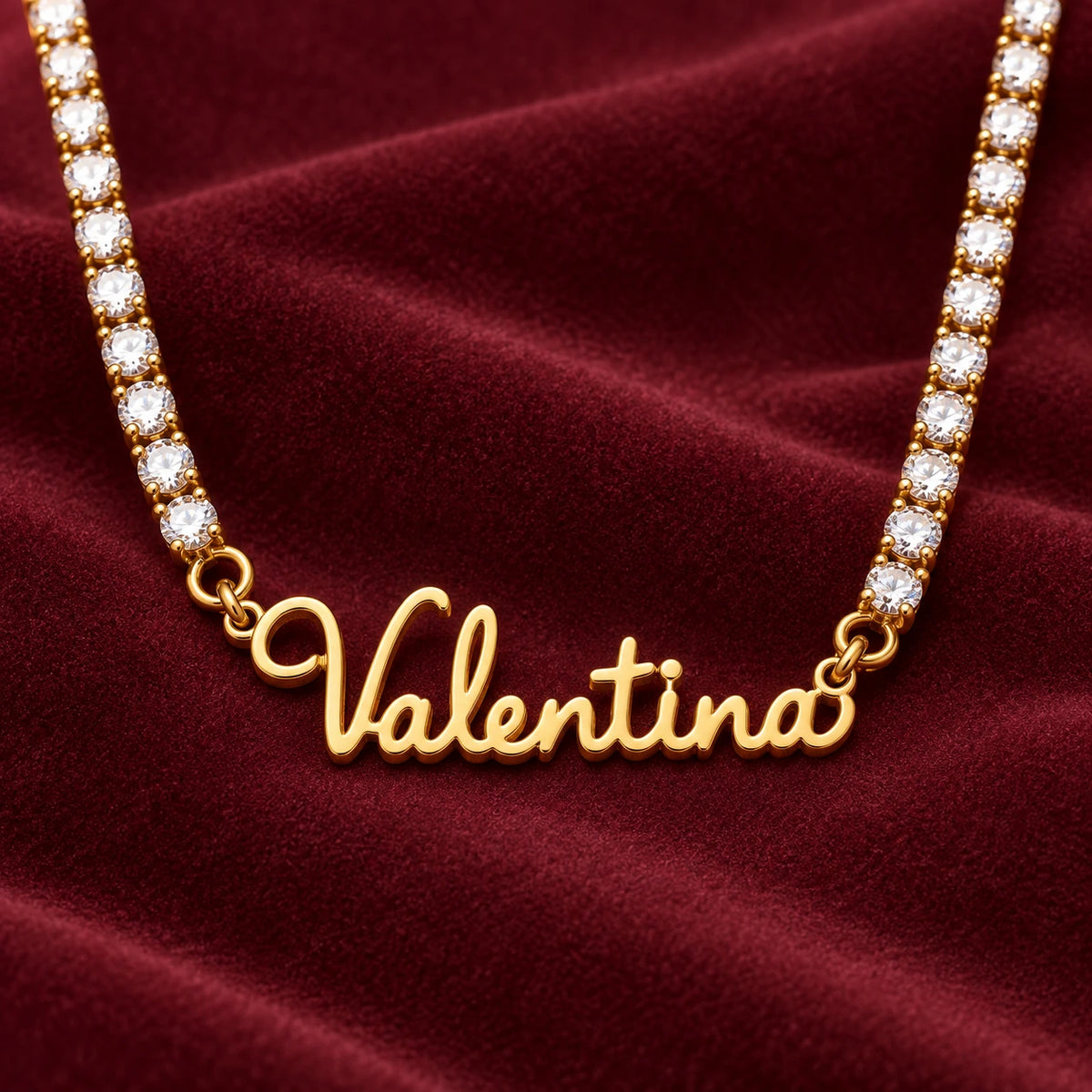 Collar Miorela Tennis con nombre Valentina · detalle