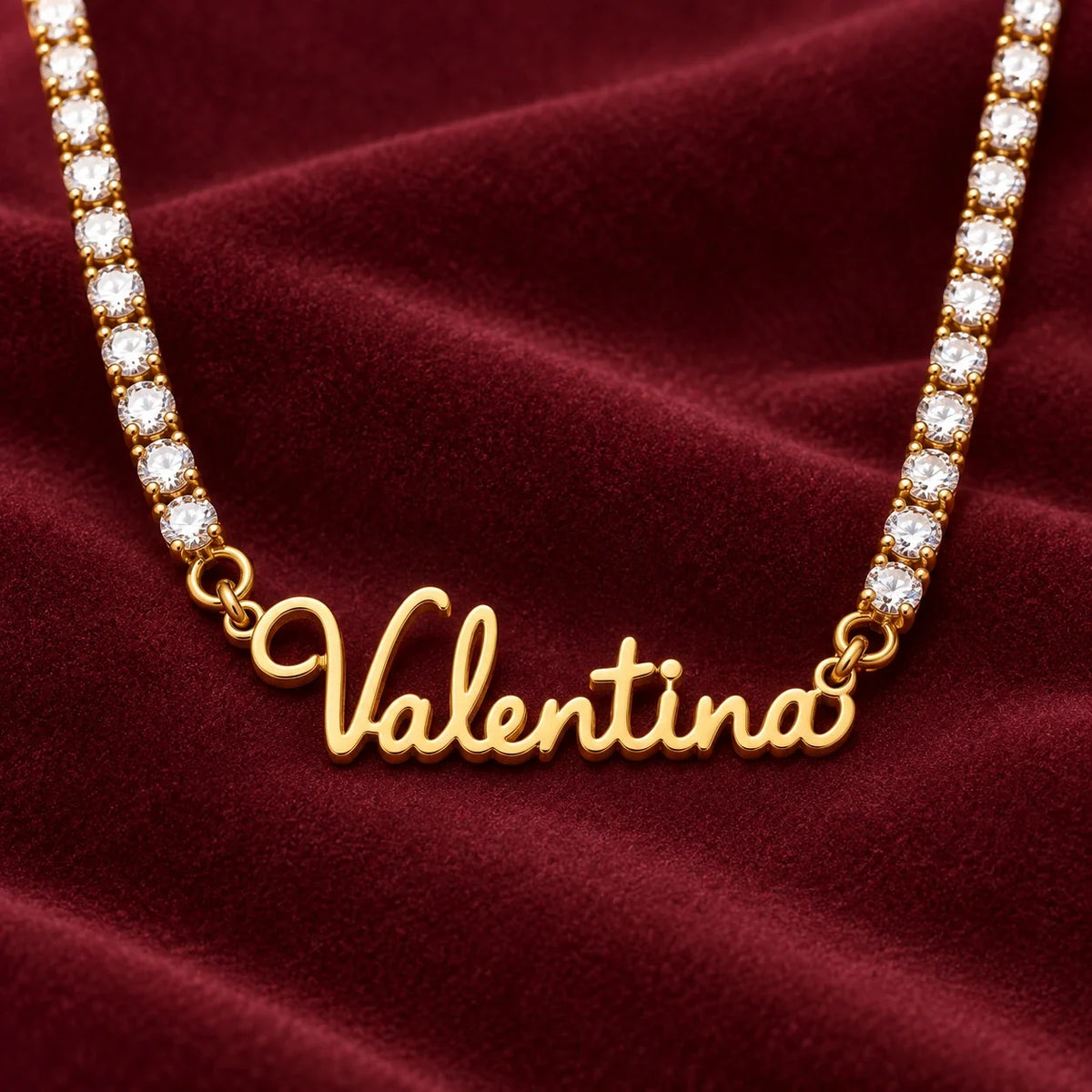 Collar Miorela Tennis con nombre Valentina · detalle