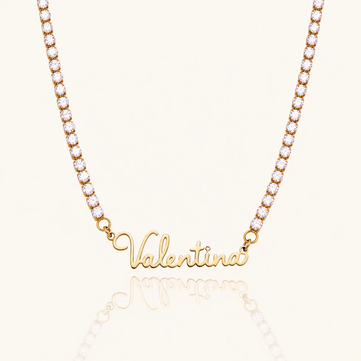 Collar Miorela Tennis con nombre Valentina · oro