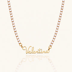 Collar Miorela Tennis con nombre Valentina · oro