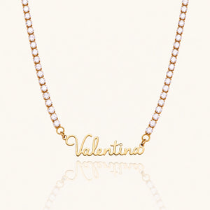 Collar Miorela Tennis con nombre Valentina · oro
