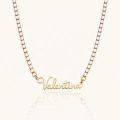 Collar Miorela Tennis con nombre Valentina · oro