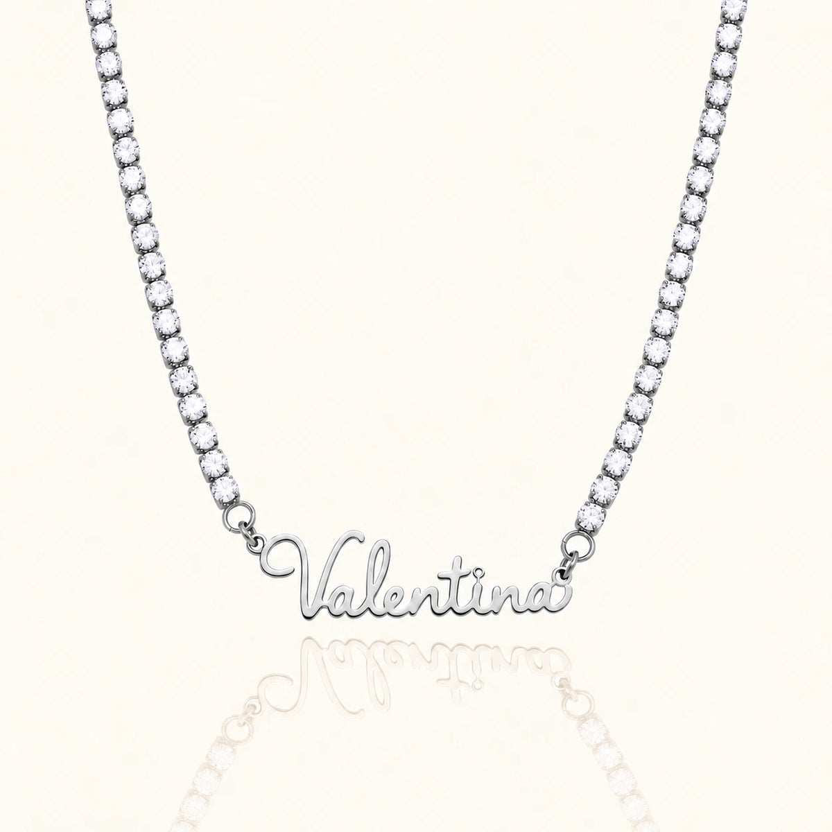 Collar Miorela Tennis con nombre Valentina · plata