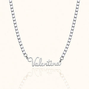 Collar Miorela Tennis con nombre Valentina · plata