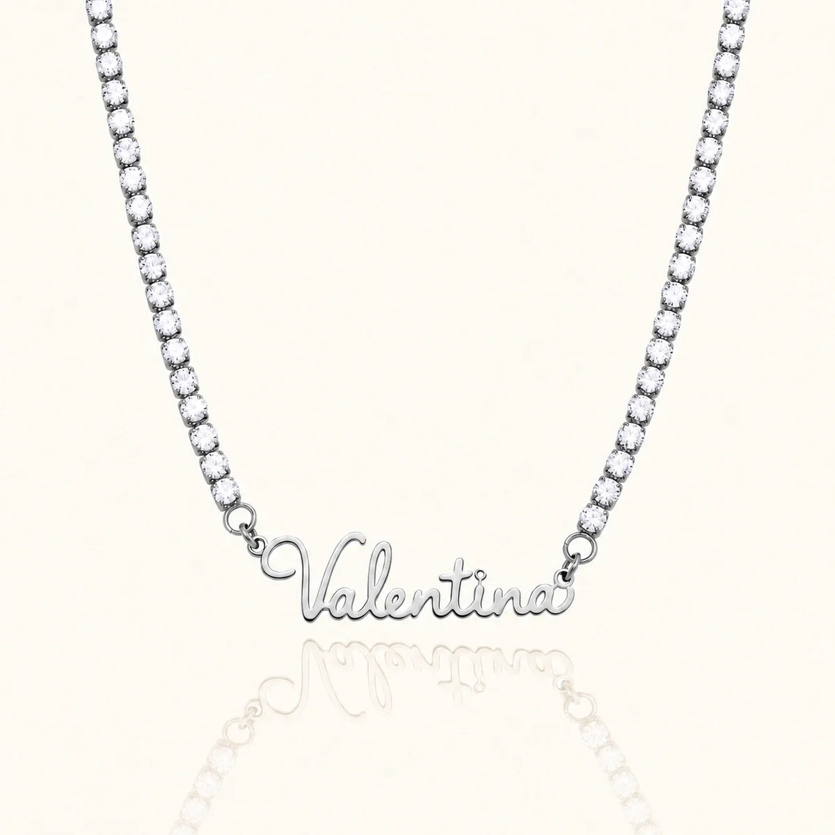 Collar Miorela Tennis con nombre Valentina · plata
